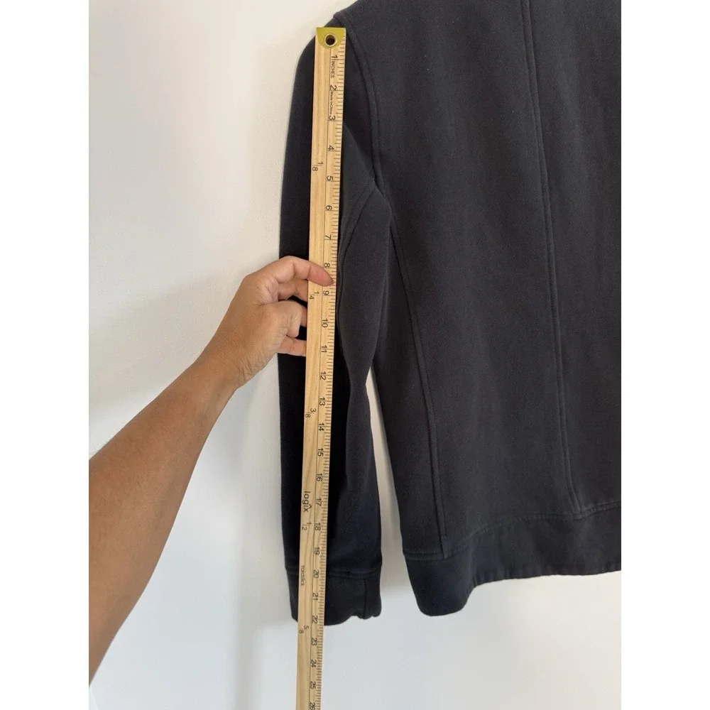 Lululemon Fleece Be True Moto Jacket Womens Size 2‎ Black Asymmetric Zip Quilted